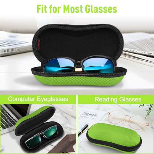 FINTIE Sunglasses Case, Hard EVA Shell Shockproof Sport Glasses Case - color: Emerald Green