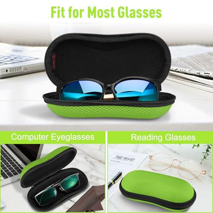 FINTIE Sunglasses Case, Hard EVA Shell Shockproof Sport Glasses Case - color: Emerald Green