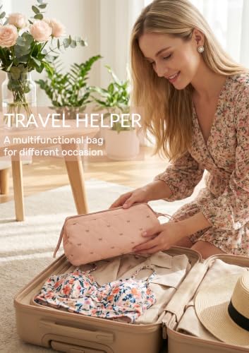 TeeYee Hair Tools Travel Bag for Dyson Airwrap Quilted Toiletry Bag - color: Pinkbow