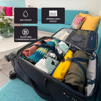 Ricardo Beverly Hills Avalon Softside 3-Piece Luggage Set Made with Sustainable 100% Recycled PET (rPET), Lightweight, Eco-Friendly Travel, Expandable, Dual Spinner Wheels, Black - color: Black, size: 3-Piece Set (20, 24, 28)