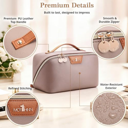 3-in-1 Large Travel Makeup Bag Organizer for Women - color: B07-Grey