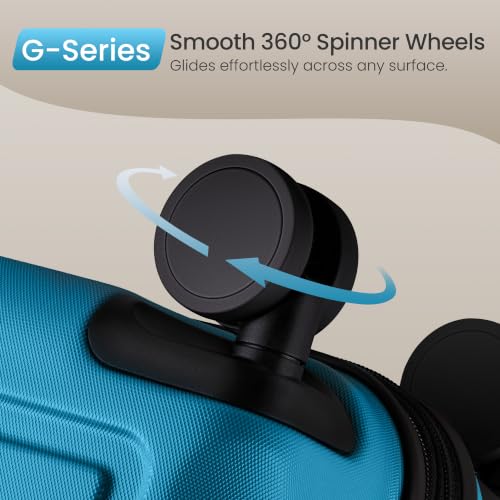 SHOWKOO G-Series Luggage set 3pcs, 100% PC Durable Hardshell Suitcase - color: Sea Blue, size: 3-Piece Set (20/24/28in)