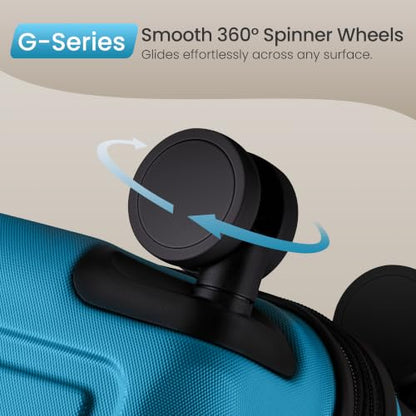 SHOWKOO G-Series Luggage set 3pcs, 100% PC Durable Hardshell Suitcase - color: Sea Blue, size: 3-Piece Set (20/24/28in)