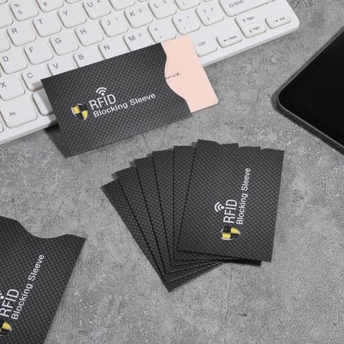 8PCS RFID Blocking Sleeves, Credit Card Protector, Identity Theft Protection Secure Sleeves, RFID Identity Card Protector for Men/Women Smart Slim Design Fits Wallet/Purse