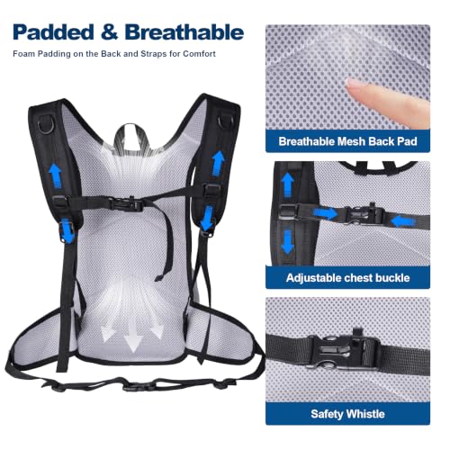10L Small Hiking Backpack for Men Women, Lightweight Hiking Daypack - color: Dark Black