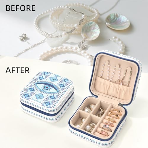 shunmei Mini Travel Jewelry Box, Personalised Pattern, White Eyes - style: White Eyes