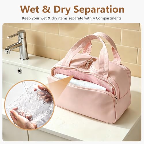 YooxArmor Travel Toiletry Bag for Women Men, Pink - color: Pink