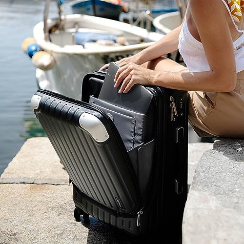 LEVEL8 Carry on Luggage Airline Approved, 20“ Expandable Carry on Suitcase - color: Black, size: 20 Inch - Expandable