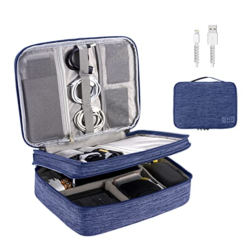 OrgaWise Electronics Travel Organizer, Three-Layer Tech Case - color: Three layer-Blue