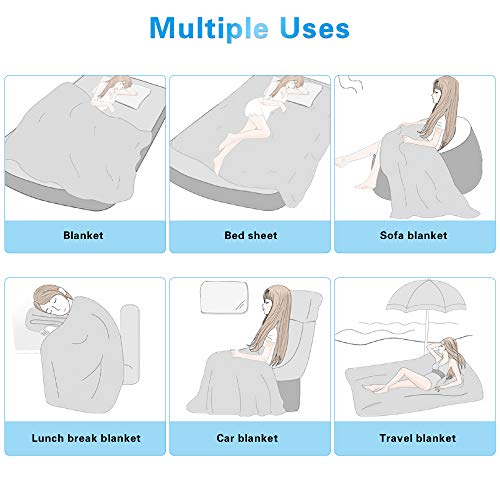 AmyHomie Cooling Blanket Queen Size 90"x90", 100% Rayon Derived from Bamboo - color: Light Purple, size: Queen (90"x90")