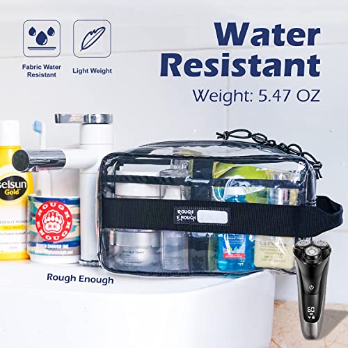 Rough Enough Clear Toiletry Bag, Large Cosmetic Organizer for Long Travel