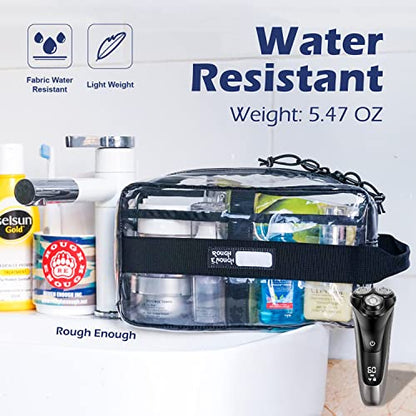 Rough Enough Clear Toiletry Bag, Large Cosmetic Organizer for Long Travel