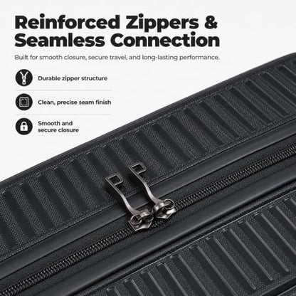 CONCEPTEN Luggage Sets 3 Piece, PP Hardshell Suitcases Set with Wheels - color: Black, size: 3 Piece Sets (21/Db/Tb)