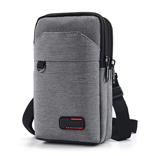 Travel Cell Phone Pouch Belt Pouch, Phone Holster Crossbody Bag with Shoulder Strap for iPhone Case Holder for Hand with Neck Lanyard Smartphone Walking Passport Wallet (Light Grey A) - color: Light Grey A