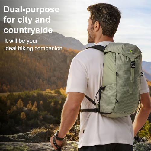 N NEVO RHINO 16L Hiking Backpack, Lightweight Daypack for Men Women - color: Green