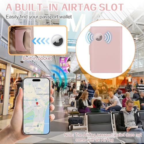 Passport Holder for Travel RFID Blocking Passport Wallet Cover - color: Pink