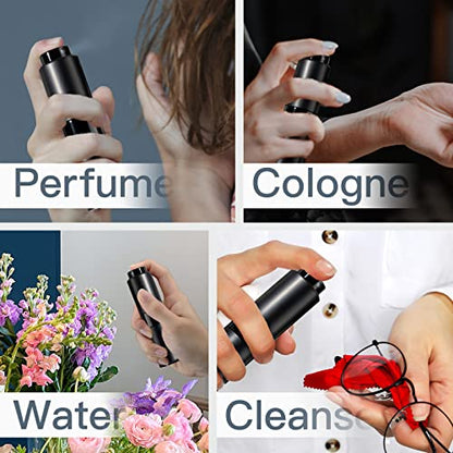 Travel Perfume Atomizer 20ml, Refillable Cologne Spray Bottle, 4 Pack Empty - color: 4Black
