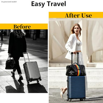 Luggage Connector Straps,Adjustable Bag Luggage Straps 2PCS Black+Black - color: Black+Black