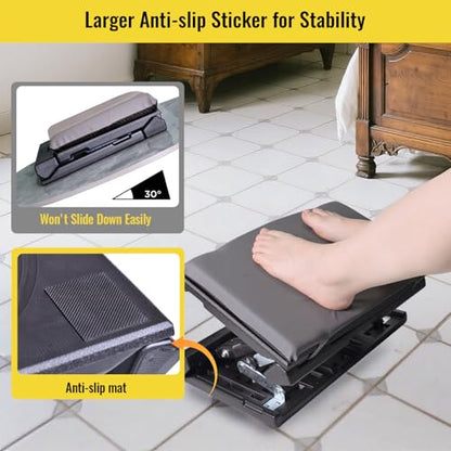 Foot Rest for Under Desk at Work Enlarged, Ergonomic Footrest with Adjustable Height and Angle, Foldable Foot Stool with Removable Pad Massage Beads for Office Gaming Chair Gray - color: Gray Plus