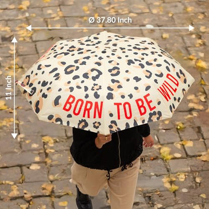 Fisura - Travel Umbrella – Original Strong Automatic Folding Rain Umbrella, Compact Small Light & Portable, Waterproof Rain for Gift - color: Wild