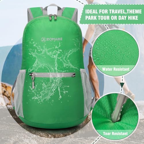ZOMAKE Lightweight Packable Backpack, Foldable Small Travel Day Pack - color: C-grass Green