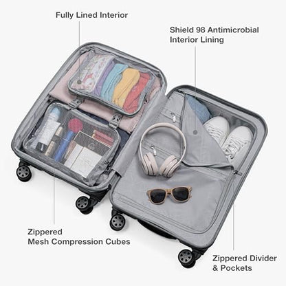 Traveler's Choice Pagosa Hardshell Expandable Luggage with Spinner Wheels, Gray, 2-Piece Set (22/27) - color: Gray, size: 2-Piece Set (22/27)