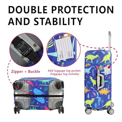 Luggage Cover, Dinosaur, L (25-28 Inch) - color: Dinosaur, size: L