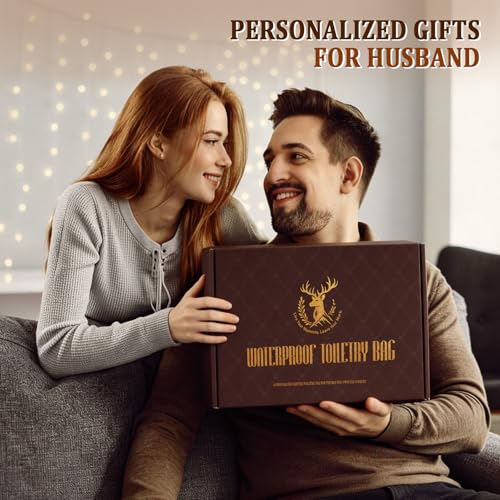 Useful Christmas Birthday Gift for Men Unique Leather Toiletry Bag Q - color: Tawny, style: Q
