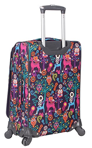 Lily Bloom Large Expandable Design Pattern Luggage With Spinner Wheels For Woman (28in, Wildwoods) - color: Wildwoods