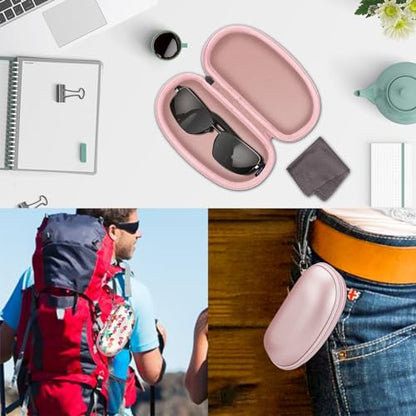 FINTIE Sunglasses Case with Carabiner, Hard Shell Shockproof Sport Glasses - color: Rose Gold