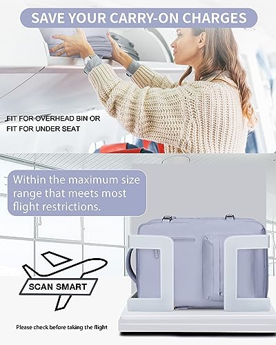 WONHOX Large Travel Laptop Backpack Expandable Flight Approved Backpack Carry on Backpack for Women Men Waterproof 17inch Laptop Daypack Hiking Work Backpack with Shoe Compartment Taro Purple - color: A10-taropurple