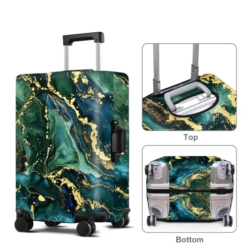 Green Pattern Luggage Cover Washable Suitcase Protector Anti-scratch Suitcase cover Fits 28-30 Inch Luggage L - color: Green pattern, size: L(28-30inch suitcase)