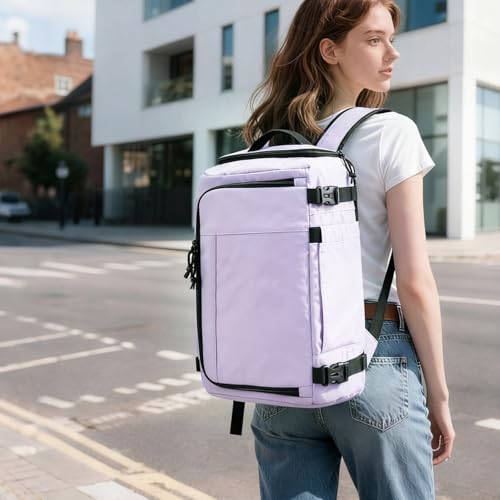 Carry On Travel Backpack Flight Approved Laptop Backpack for Women Men - color: Purple, style: A