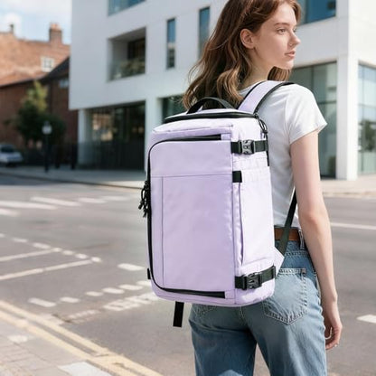 Carry On Travel Backpack Flight Approved Laptop Backpack for Women Men - color: Purple, style: A