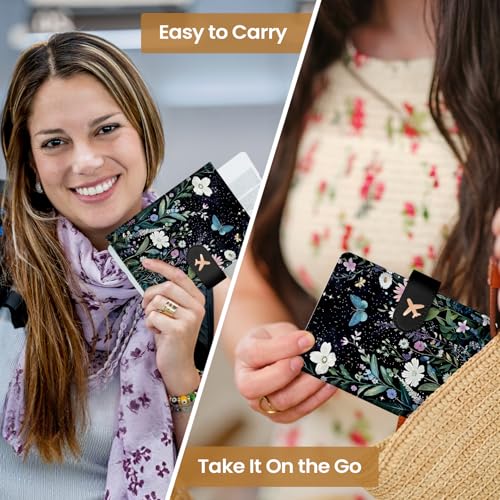 Passport Holder for Travel, RFID Blocking Wallet with Magnetic Closure - color: C-Starry Garden