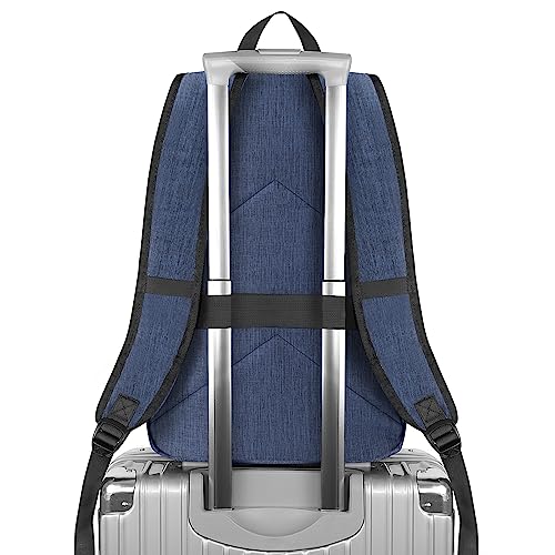 Mancro Laptop Backpack, 15.6 Inch Business Backpack Anti Theft Computer Bag - color: Blue, size: 15.6 inch