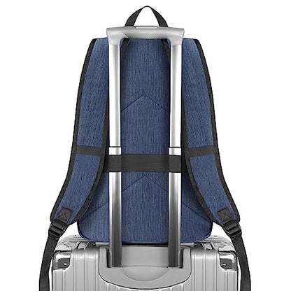 Mancro Laptop Backpack, 15.6 Inch Business Backpack Anti Theft Computer Bag - color: Blue, size: 15.6 inch