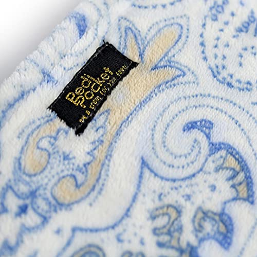 PediPocket Original Patented 50"x70" Perfect Paisley Plush Fleece Blanket - color: Perfect Paisley