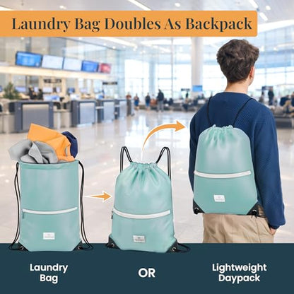 TRIPPED Travel Gear Extra Large Compression Packing Cubes 6-Piece Set - color: Teal and White