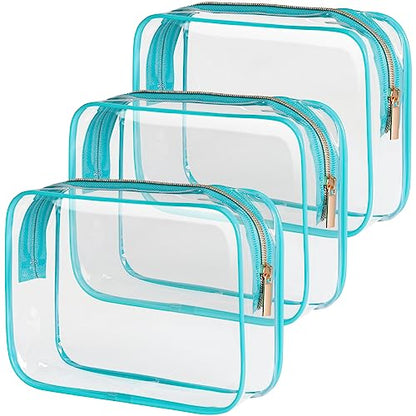 PACKISM Clear Makeup Bag for Travel - TSA Approved Toiletry Bag, Green - color: Turquoise, size: Medium Set