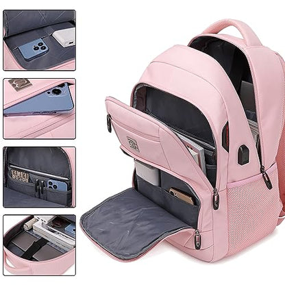 Volher Laptop Backpack,Business Travel Anti Theft Slim College Backpack - color: Light Pink, size: 15.6 Inch, style: Laptop