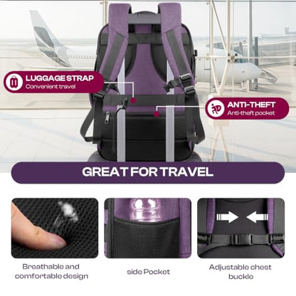 Laptop Backpack for men, Compatible with 18.4 inch Laptop, Purple - color: Purple, size: 3X-Large