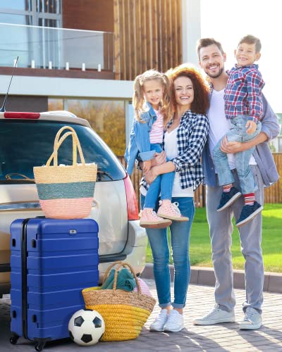 Suitour Luggage Sets 2 piece Carry on and Checked Luggage,Suitcases with Wheels 20/24 inch - color: Bright Blue, size: 2-Piece Set (20/24)