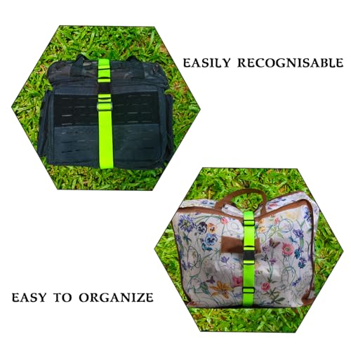 MAGARROW 1.5" Utility Luggage Straps with Buckle Adjustable, 4-Pack (Neon Green, 9.5 feet Long) - color: Neon Green, size: 1.5 in x 9.5 ft