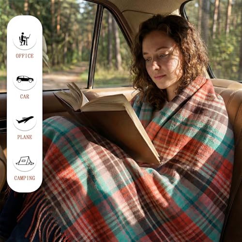Soft Pure Wool Throw Blanket, Lightweight Warmth, 55"x83" - color: Sunset Lake, size: Standard (1.5 lbs)