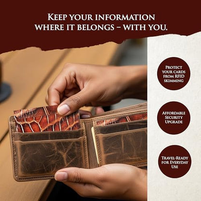 ROGUE WALLET RFID Blocking Credit Card Sleeves, Durable,Alligator(10 pack) - color: Aligator