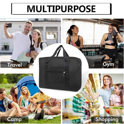 1 Pcs Travel Foldable Bag, Travel Duffel Bags, Lightweight Bag (Black) - color: Black