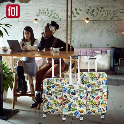 FUL Disney Stamps 22 Inch Carry On Luggage, Multi - size: 22 Inch