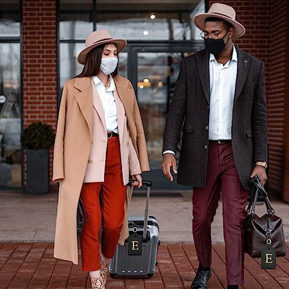 Luggage Tag PU Leather for Suitcase Baggage Handbag Travel Bag Label Suitcase Tag Suitcase Label Tag w. Name Card & Privacy Cover (E) - style: E