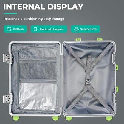 28 Inch Extra Large Luggage with USB Port & TSA Lock - color: Green, size: 28 Inch